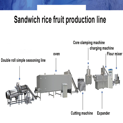 Mứt sô cô la Bơ đậu phộng Sandwich Core Bánh gạo đầy Puffed Dây chuyền sản xuất thực phẩm ăn nhẹ Thiết bị chế biến