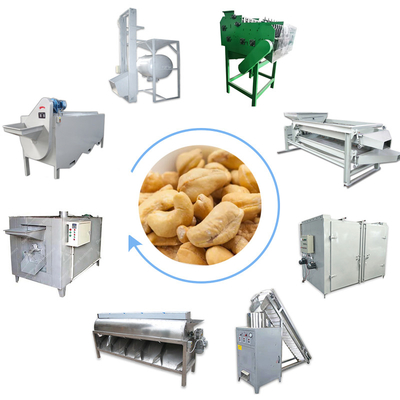 Máy làm hạt điều đầu ra 200kg Dây chuyền sản xuất thực phẩm loại động cơ khô