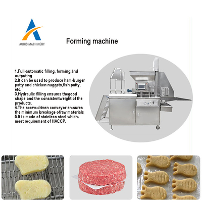 Chế biến cốm gà và bánh mì kẹp thịt bò Máy ép bít tết thịt tự động công nghiệp Máy tạo hình bánh mì