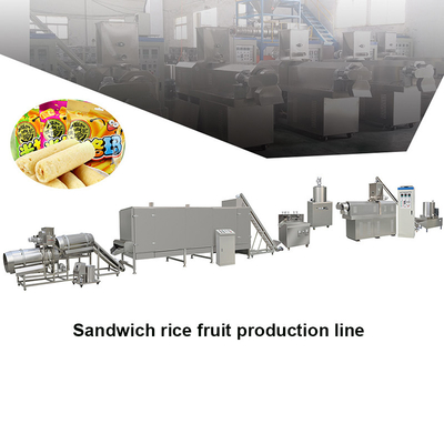 Mứt sô cô la Bơ đậu phộng Sandwich Core Bánh gạo đầy Puffed Dây chuyền sản xuất thực phẩm ăn nhẹ Thiết bị chế biến